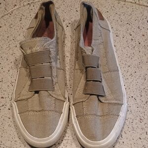 Blowfish Khaki Canvas Slip-On Loafers